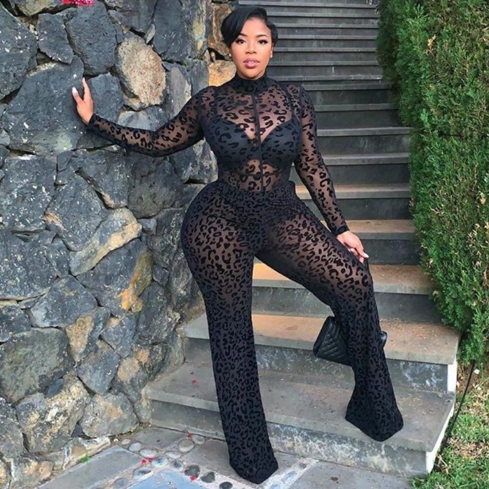 On the prowl leopard mesh jumpsuit
